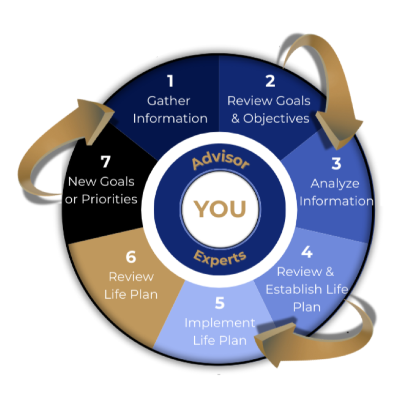 The Envision Process, 1 Gather Information, 2 Establish and Review Goals and Objectives, 3 Analyze Information, 4 Establish and Review Your Envision Plan, 5 Implement your plan, 6 Monitor your plan, 7 New Goals or Priorites